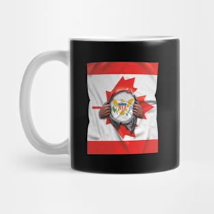 Virgin Islands Flag Canadian Flag Ripped - Gift for Virgin Islander From Virgin Islands Mug